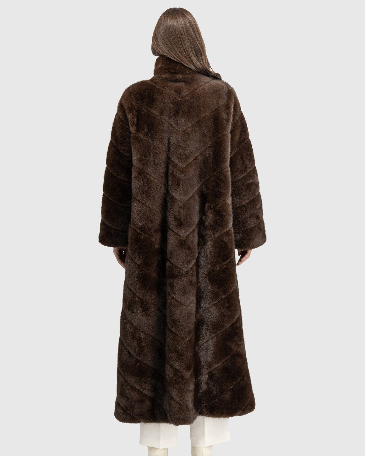 FUR-FREE MINK (FAUX FUR) COAT - BROWN