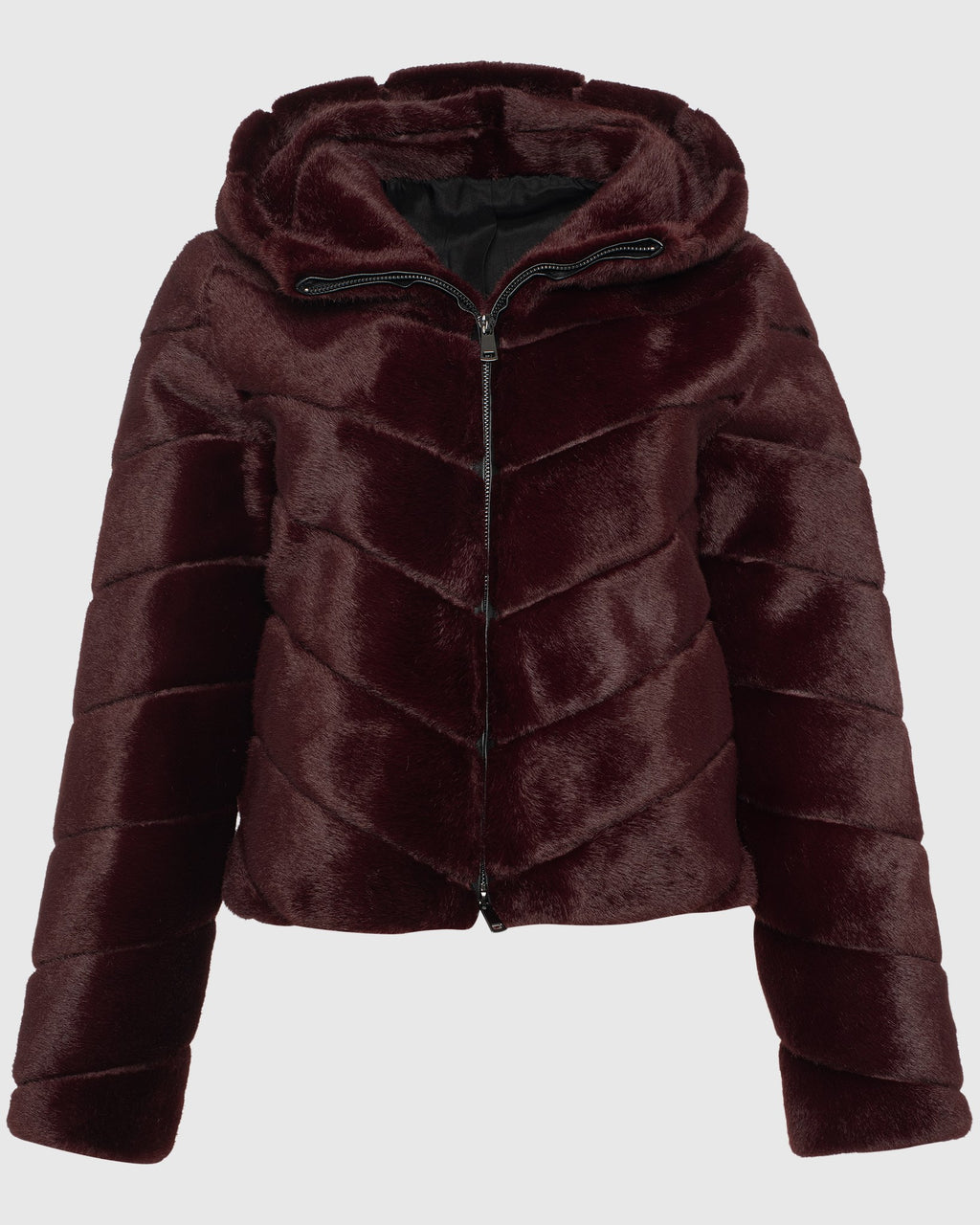 FUR-FREE MINK (FAUX FUR) HOODED JACKET