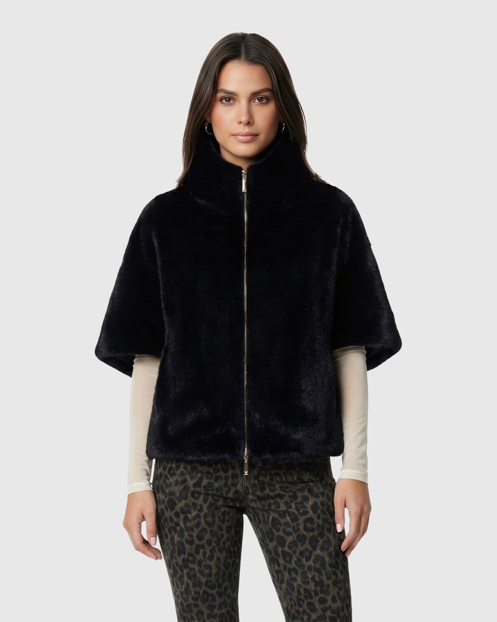 FUR-FREE MINK (FAUX FUR) HOODED PARKA