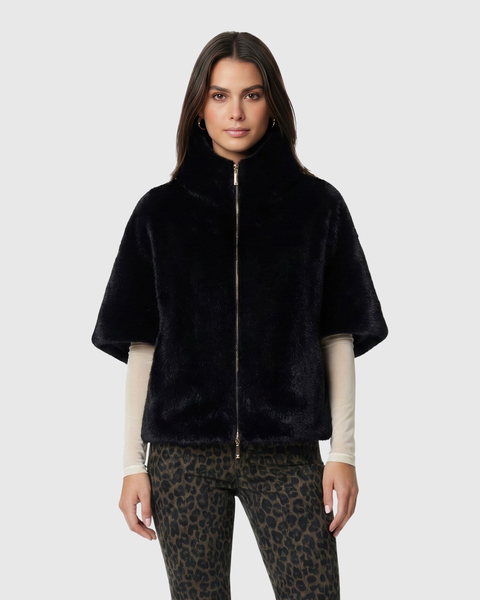FUR-FREE MINK (FAUX FUR) HOODED PARKA