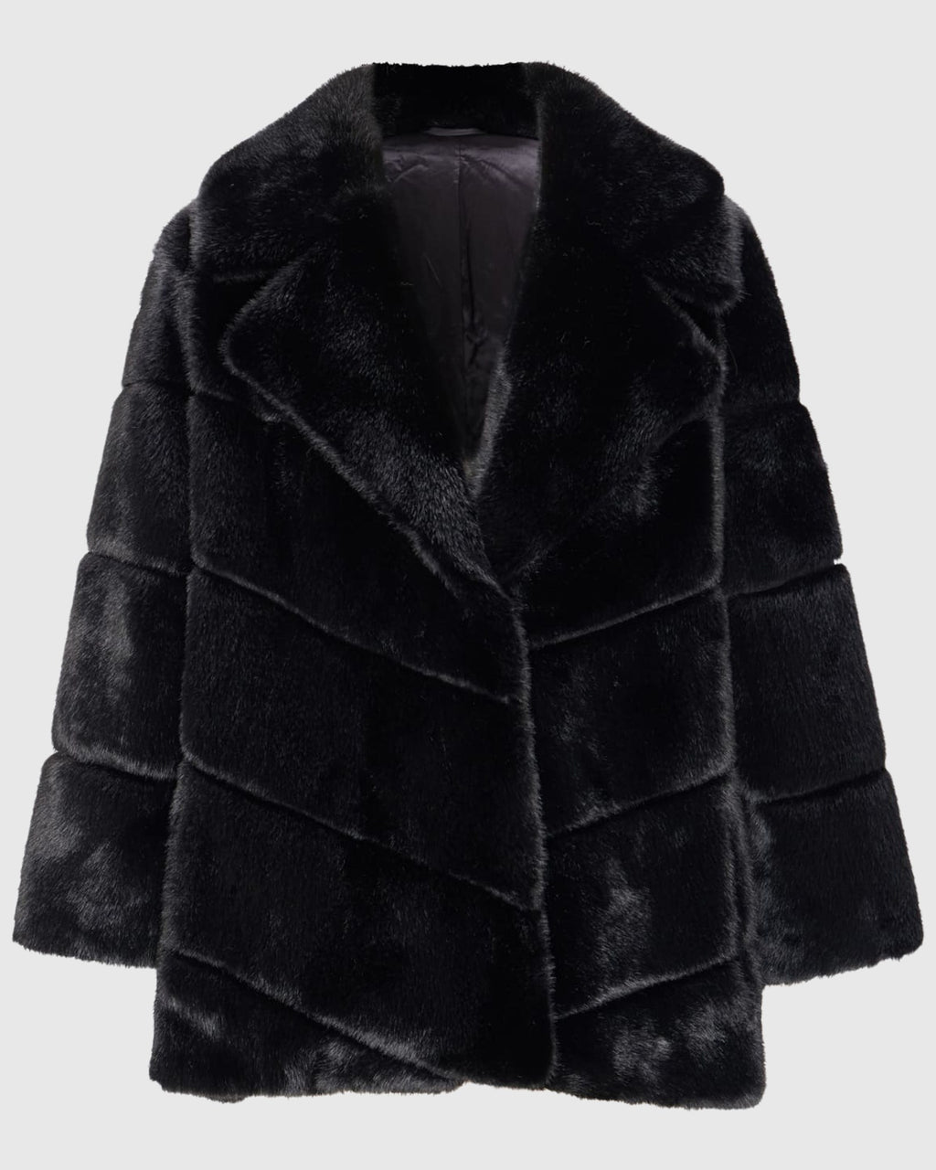 FUR-FREE MINK (FAUX FUR) JACKET, BELT