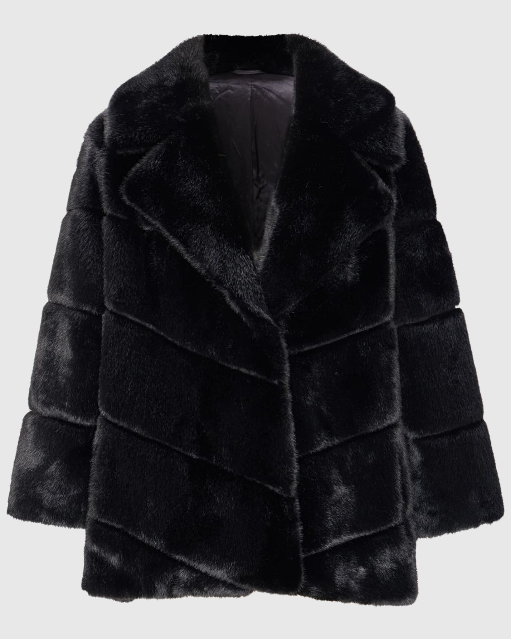 FUR-FREE MINK (FAUX FUR) JACKET, BELT