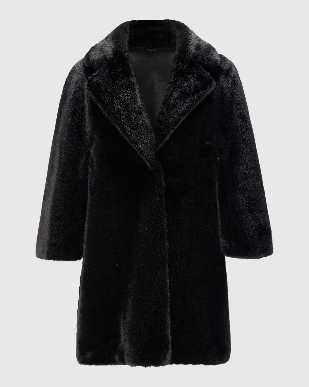 FUR-FREE MINK (FAUX FUR) JACKET - BLACK