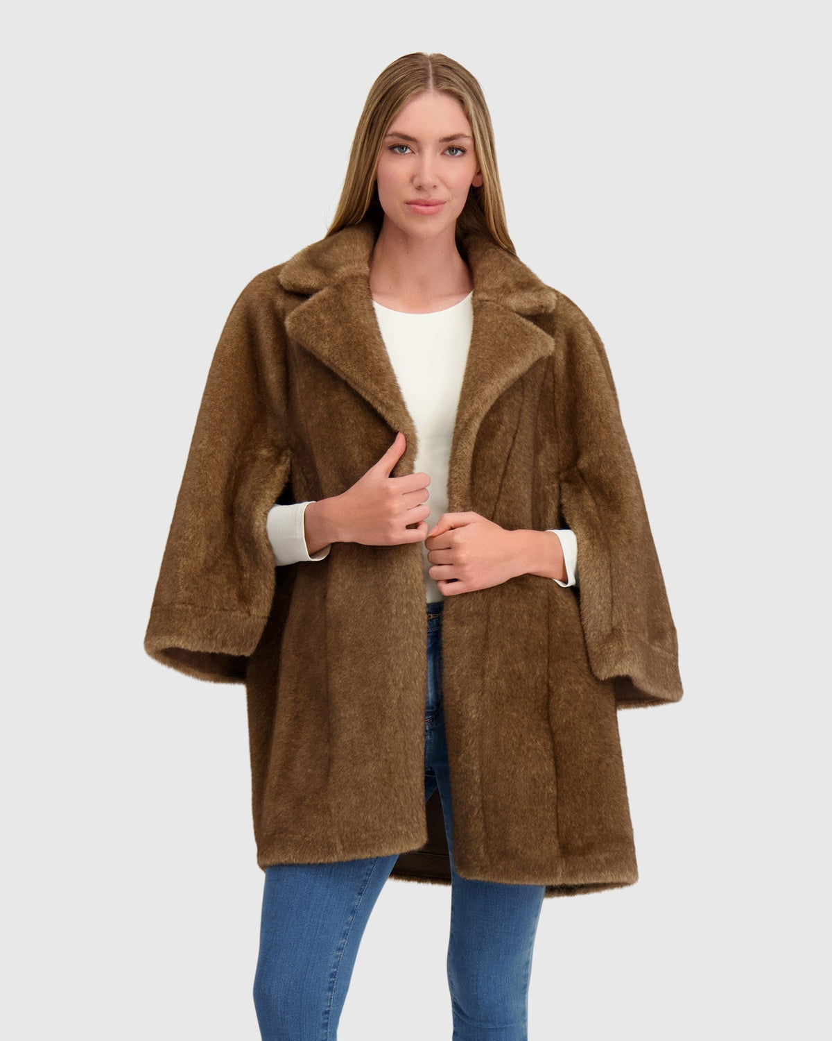 FUR-FREE MINK (FAUX FUR) JACKET - PASTEL