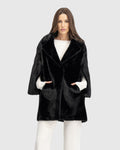 FUR-FREE MINK (FAUX FUR) JACKET - BLACK