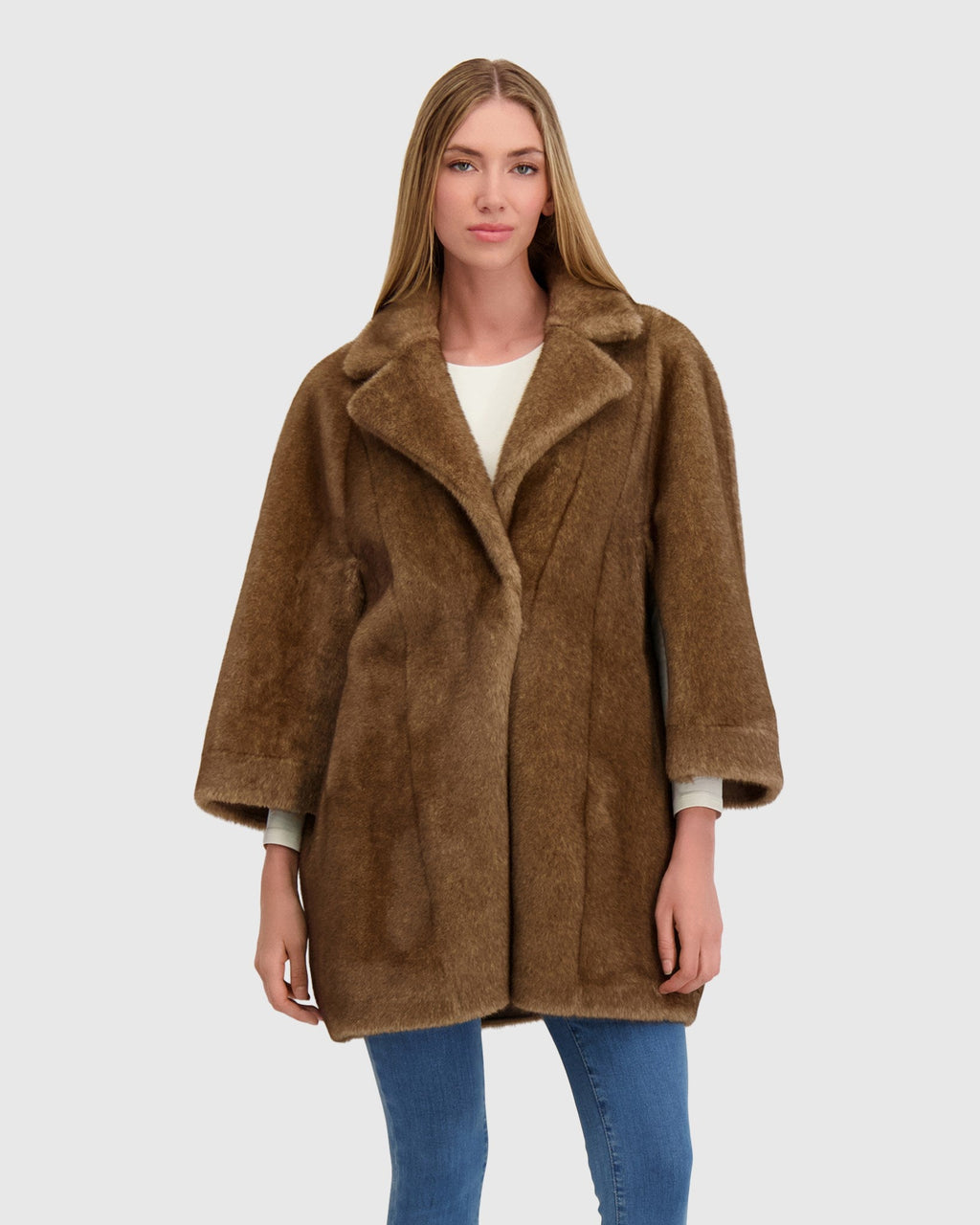FUR-FREE MINK (FAUX FUR) JACKET - PASTEL