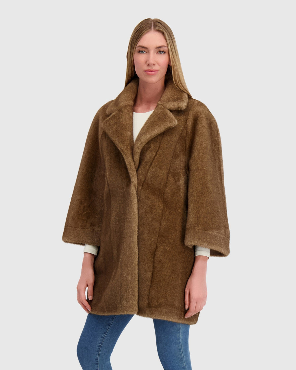 FUR-FREE MINK (FAUX FUR) JACKET - PASTEL