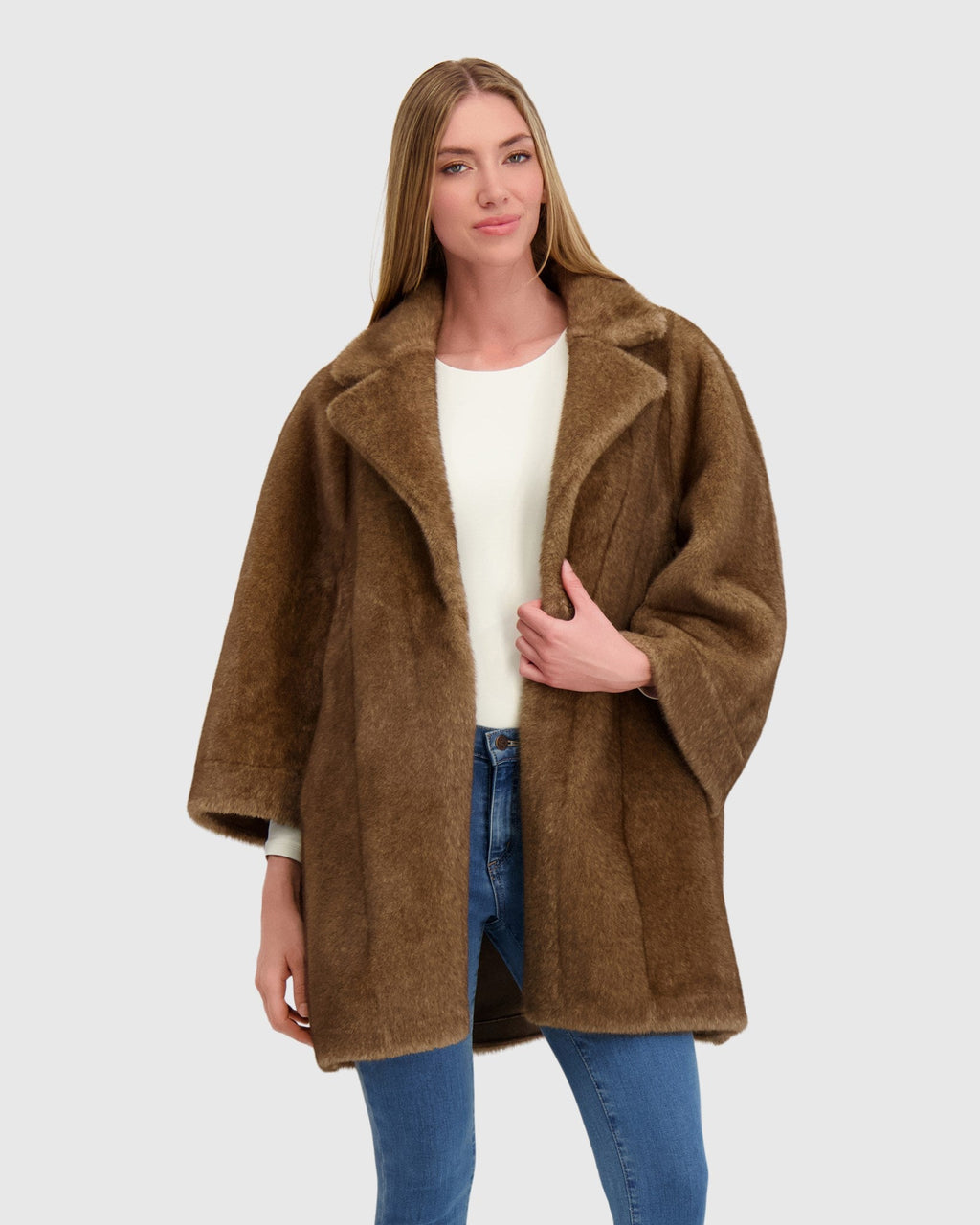 FUR-FREE MINK (FAUX FUR) JACKET - PASTEL