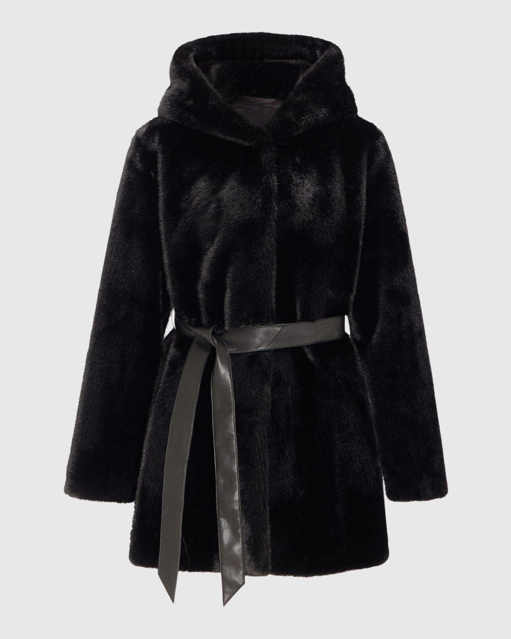 FUR-FREE MINK (FAUX FUR) PARKA, BELT