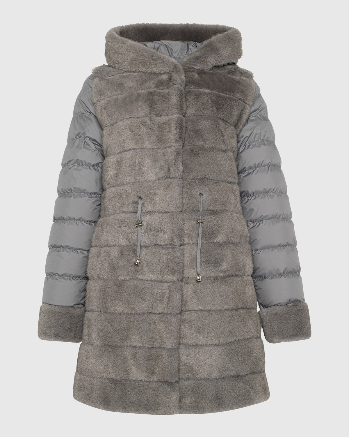 FUR-FREE MINK (PL) QUILTED PARKA - GRAY