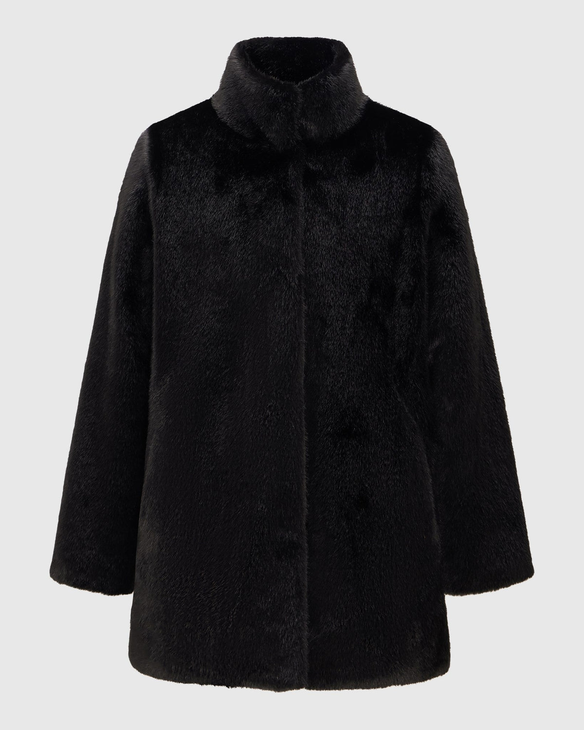 FUR-FREE MINK (FAUX FUR) REVERSIBLE JACKET - BLACK/BLACK