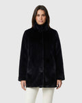FUR-FREE MINK (FAUX FUR) REVERSIBLE JACKET - BLACK/BLACK