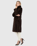 FUR-FREE MINK (FAUX FUR) REVERSIBLE COAT - DARK BROWN/BROWN
