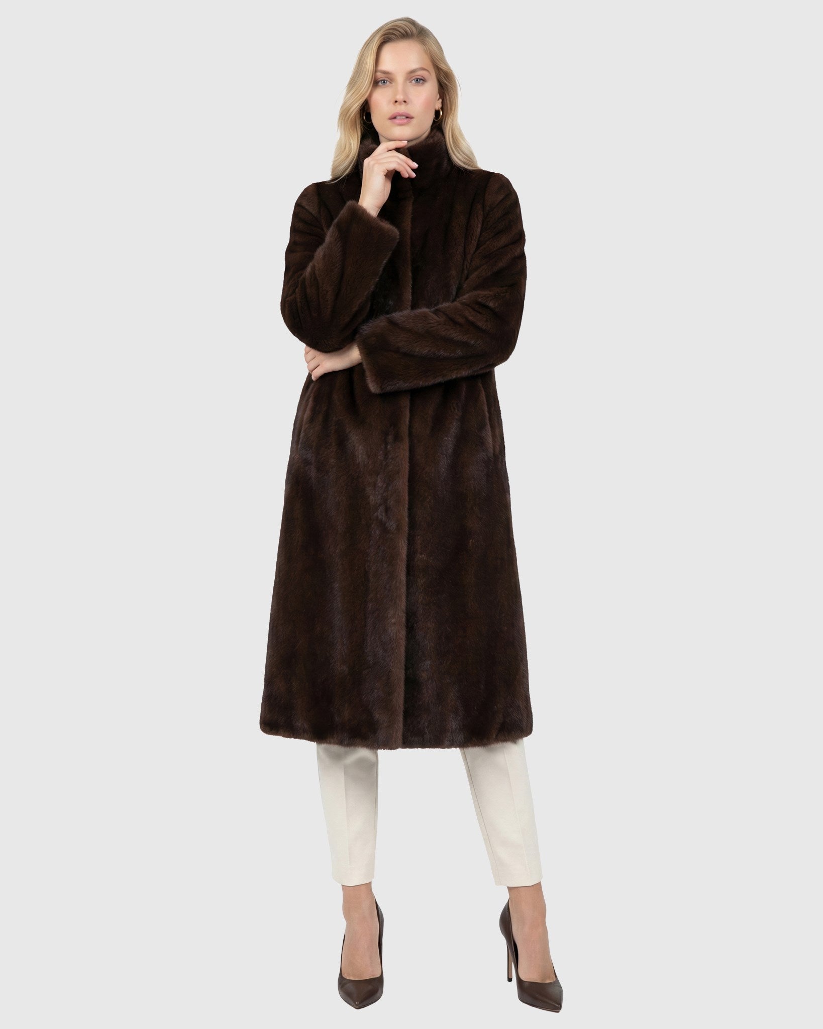FUR-FREE MINK (FAUX FUR) COAT, REVERSIBLE