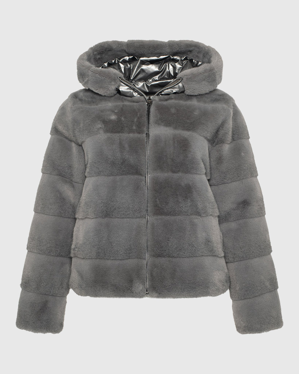 FUR-FREE MINK (FAUX FUR) REVERSIBLE PARKA