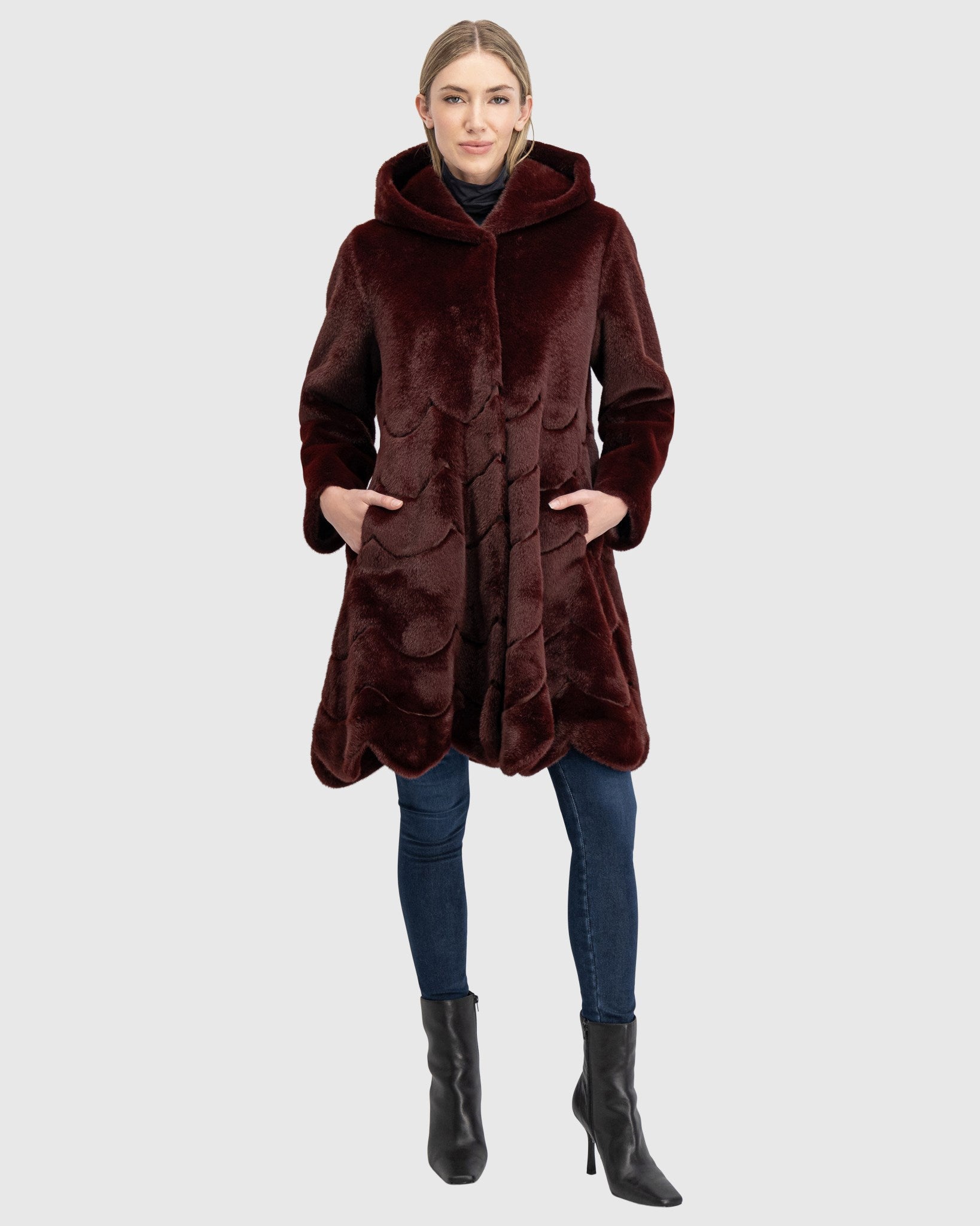 FUR-FREE MINK (FAUX FUR) REVERSIBLE PARKA
