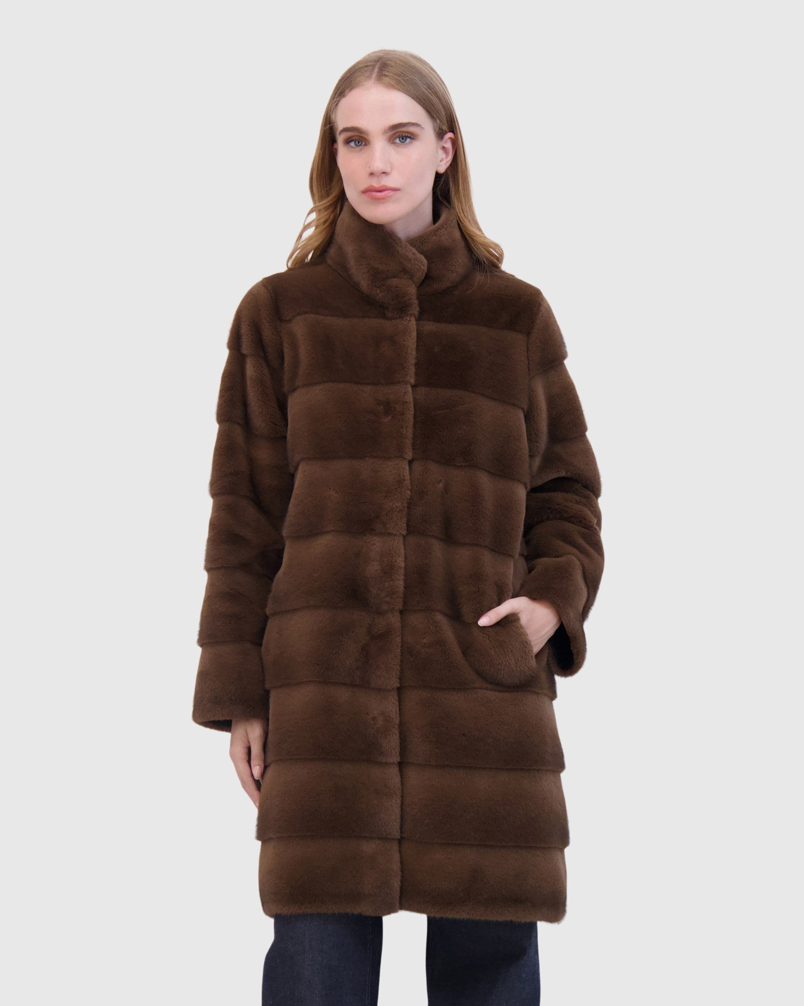 FUR-FREE MINK (FAUX FUR) REVERSIBLE SHORT COAT