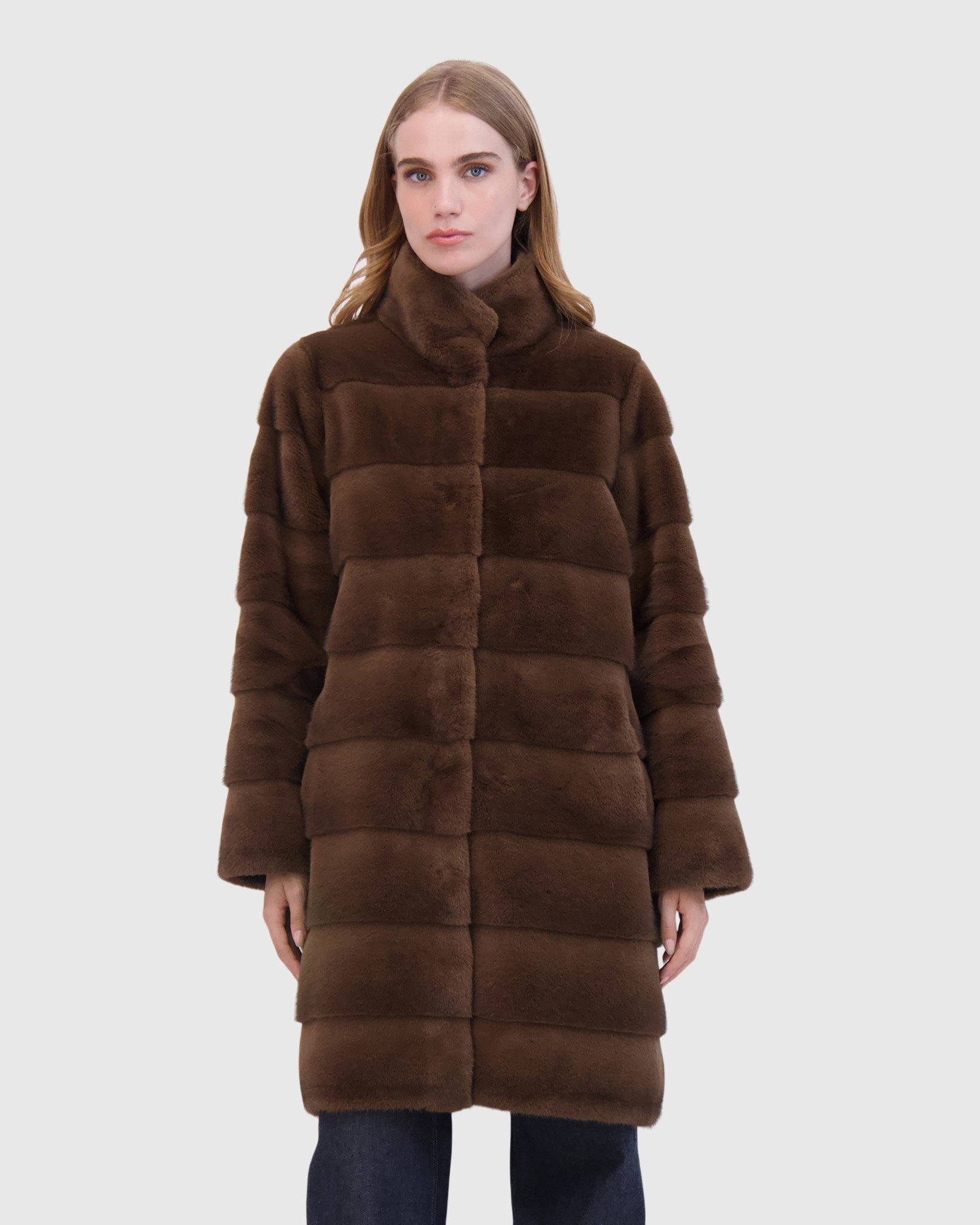 FUR-FREE MINK (FAUX FUR) REVERSIBLE SHORT COAT