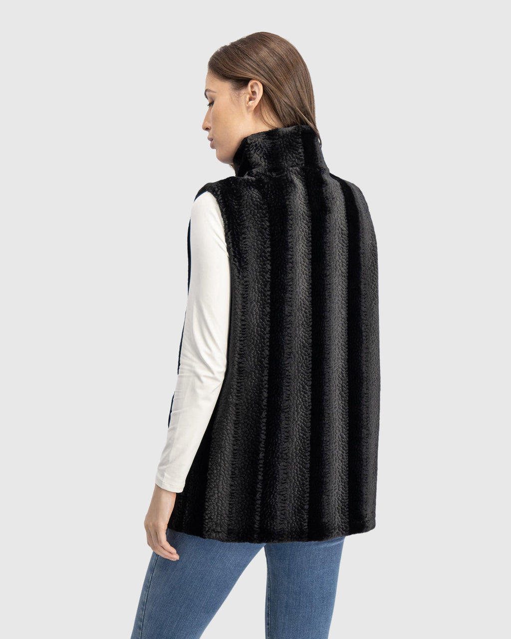 FUR-FREE MINK (FAUX FUR) REVERSIBLE VEST