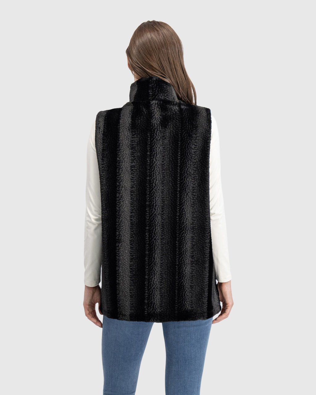 FUR-FREE MINK (FAUX FUR) REVERSIBLE VEST