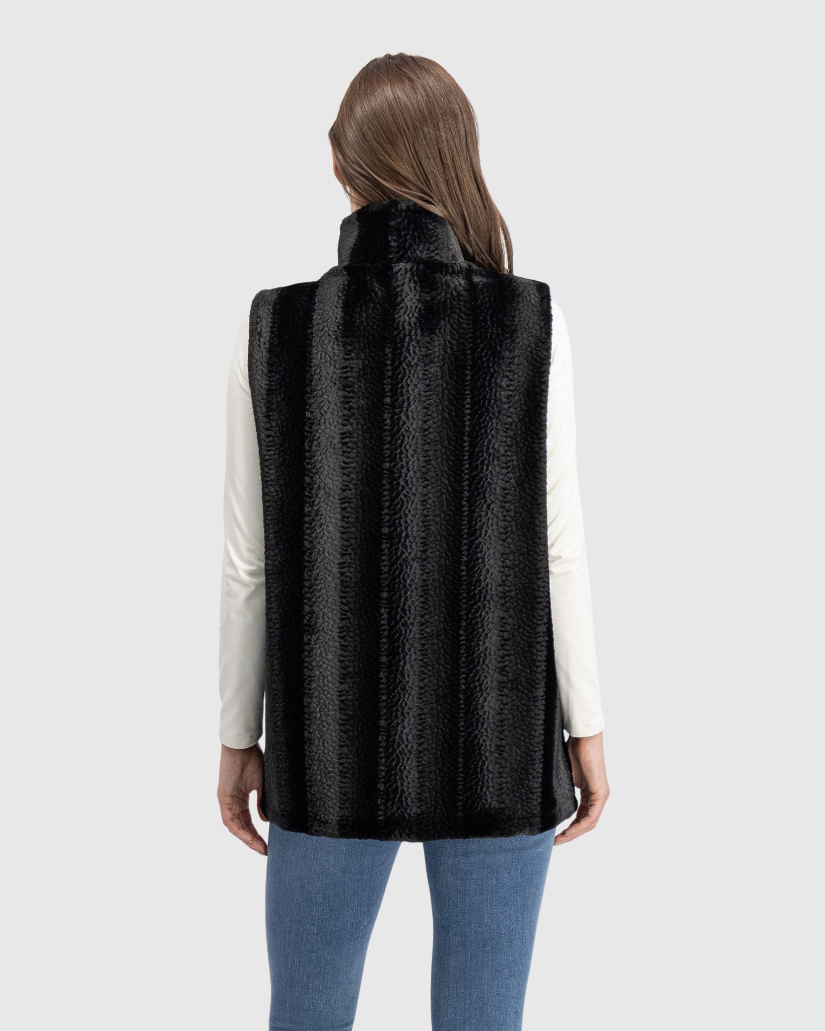 FUR-FREE MINK (FAUX FUR) REVERSIBLE VEST