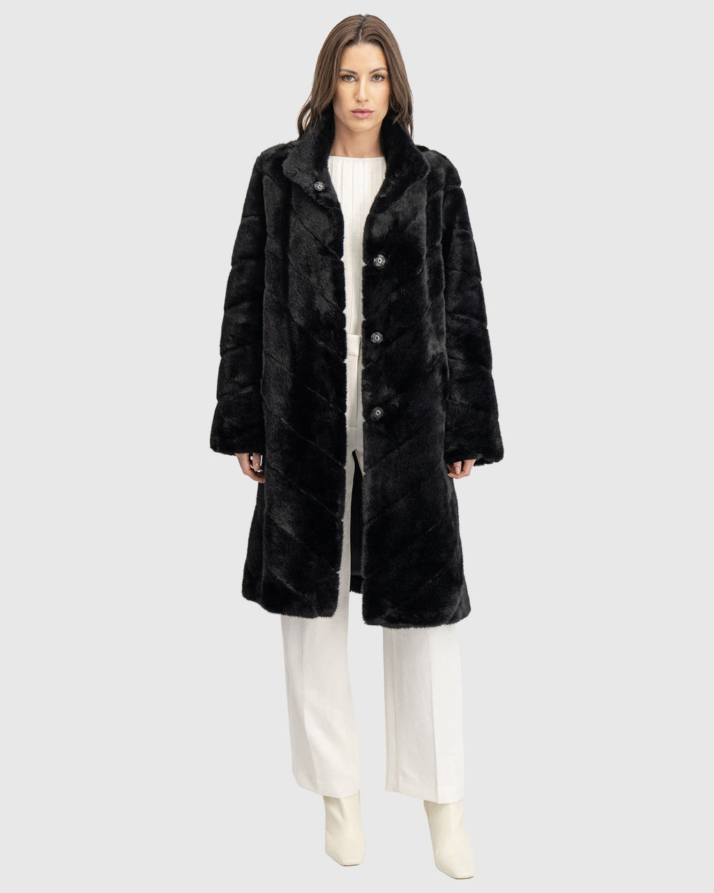 FUR-FREE MINK (FAUX FUR) SHORT COAT