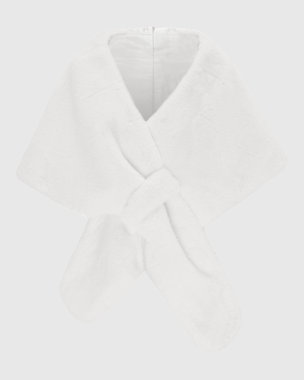FUR-FREE MINK (FAUX FUR) STOLE - WHITE