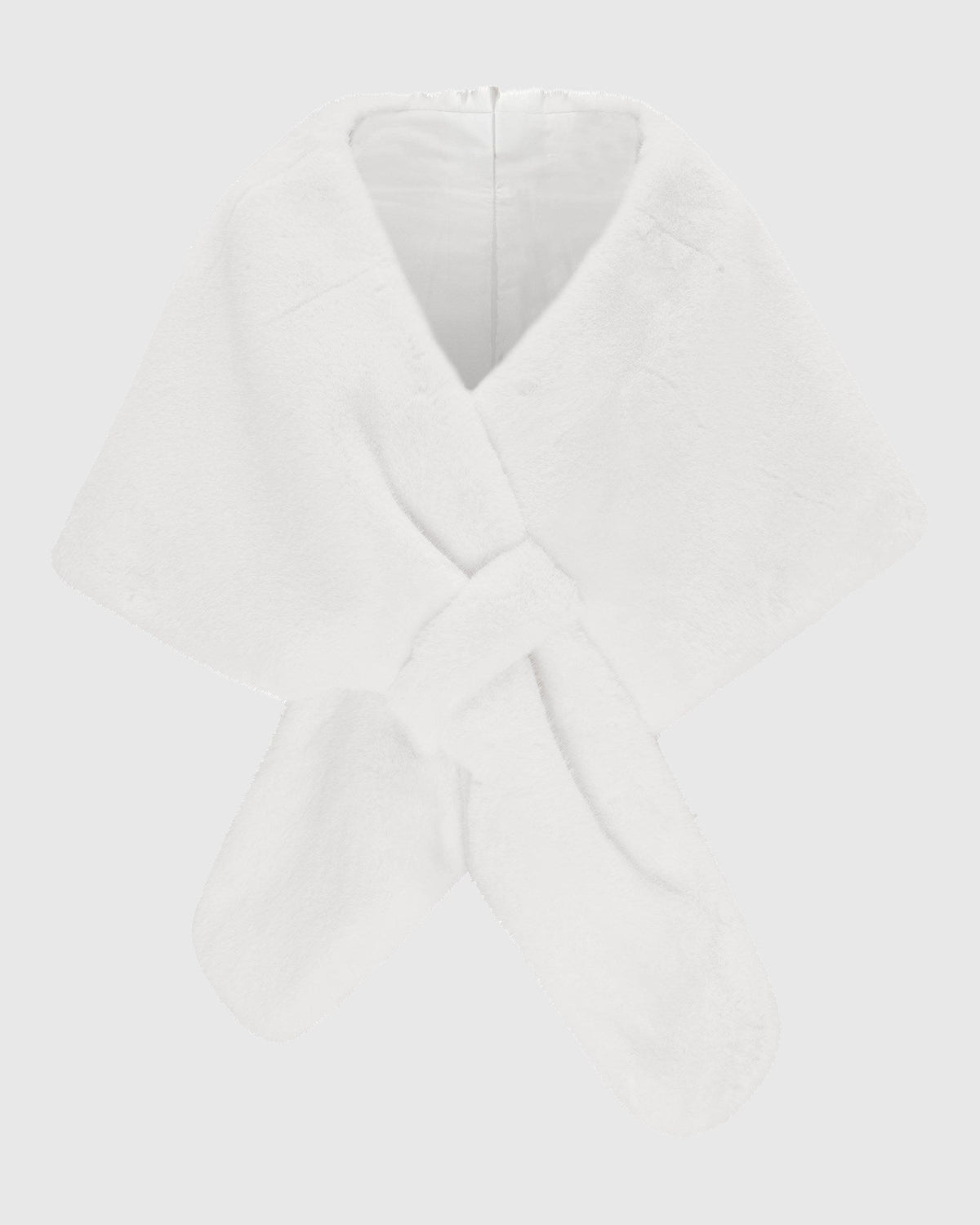 FUR-FREE MINK (FAUX FUR) STOLE - WHITE