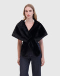 FUR-FREE MINK (FAUX FUR) STOLE - BLACK