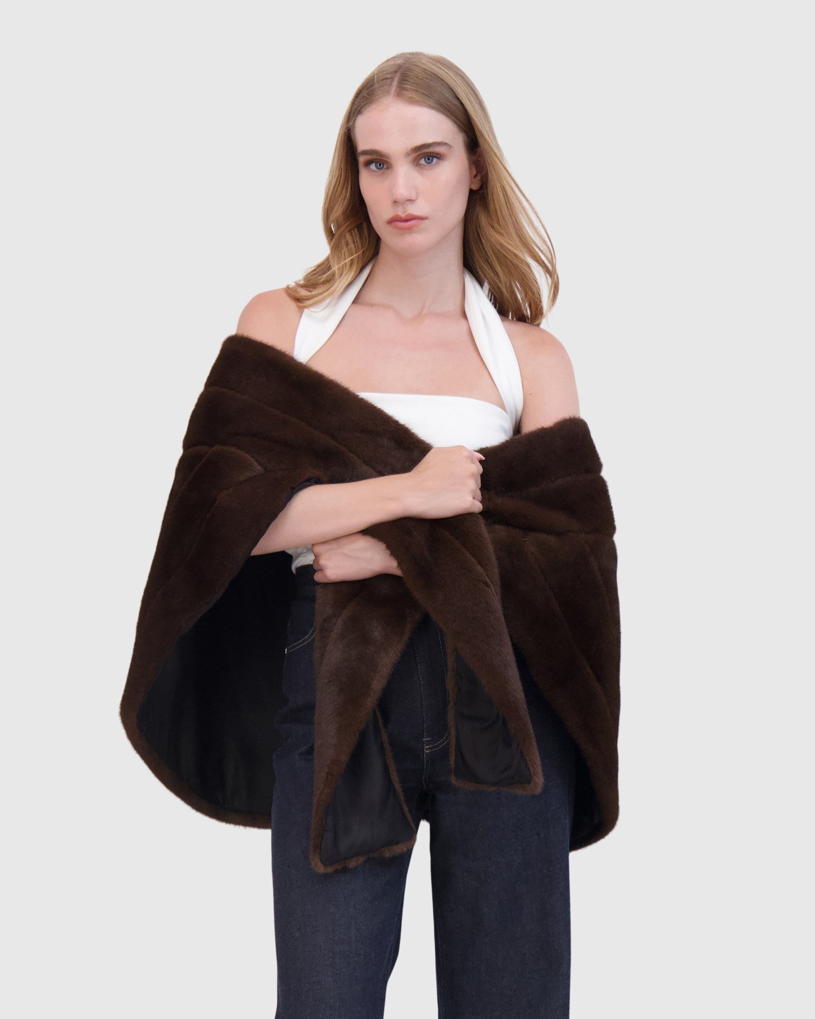 FUR-FREE MINK (FAUX FUR) STOLE