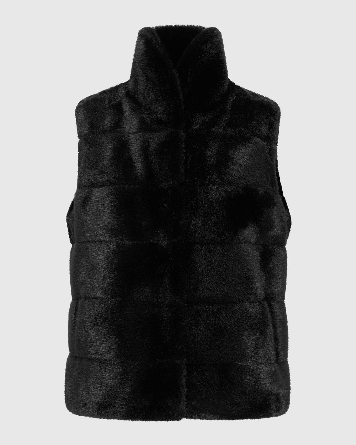 FUR-FREE MINK (FAUX FUR) VEST - BLACK
