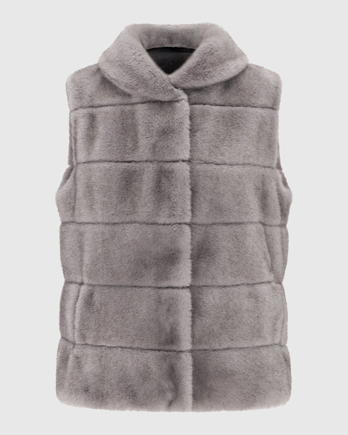 FUR-FREE MINK (FAUX FUR) VEST - DARK GRAY