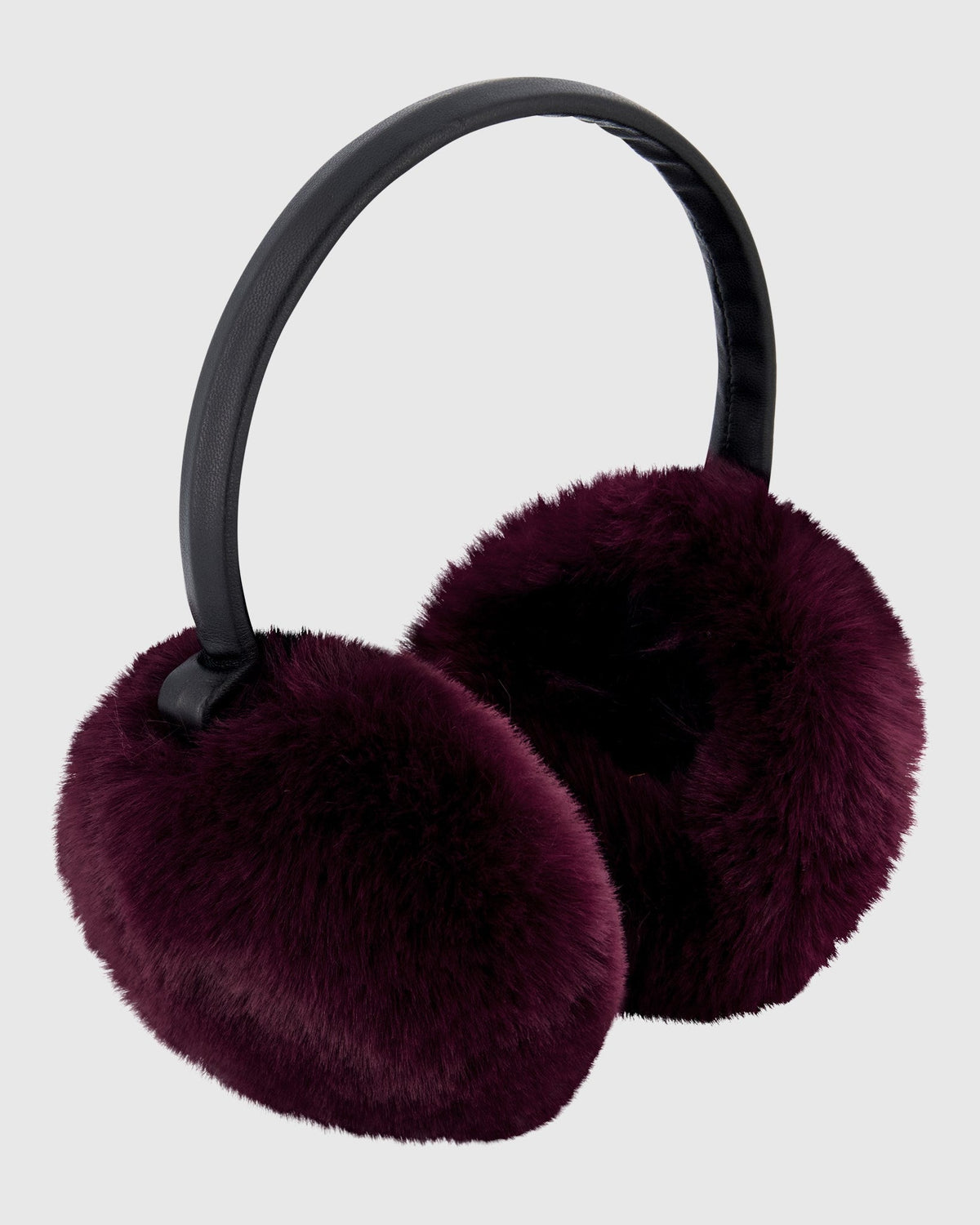 FUR-FREE REX RABBIT (FAUX FUR) EARMUFFS - BURGUNDY