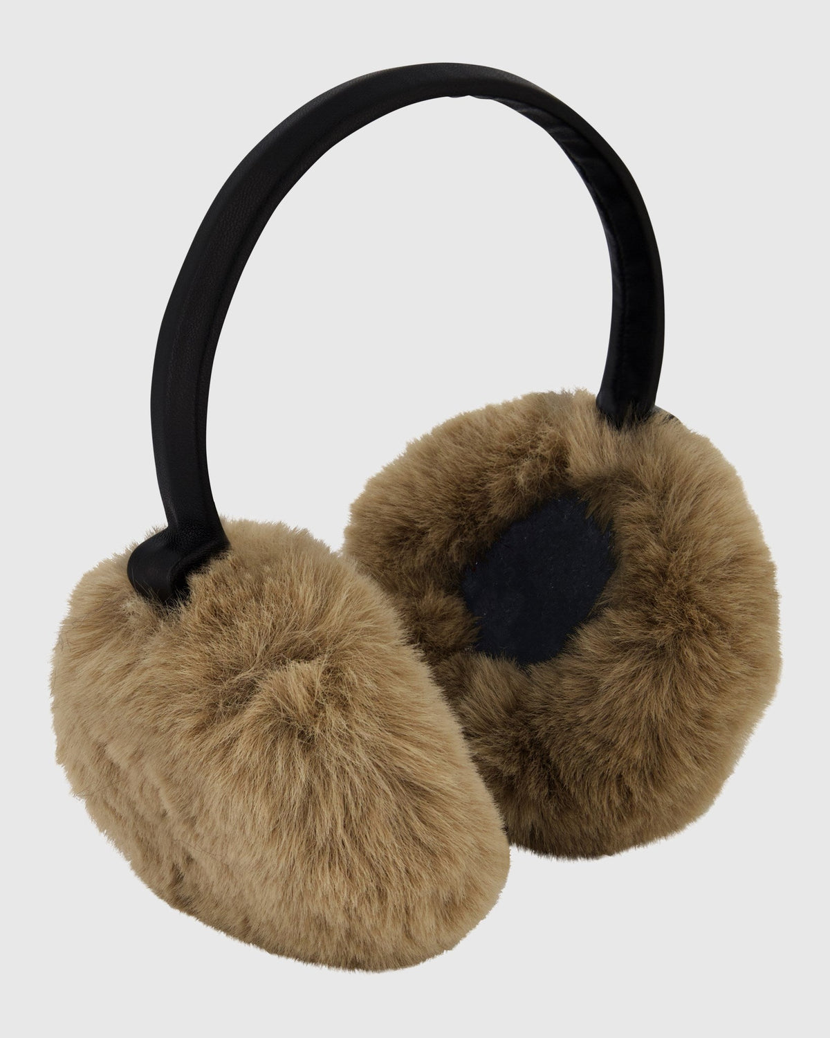 FUR-FREE REX RABBIT (FAUX FUR) EARMUFFS - TAUPE