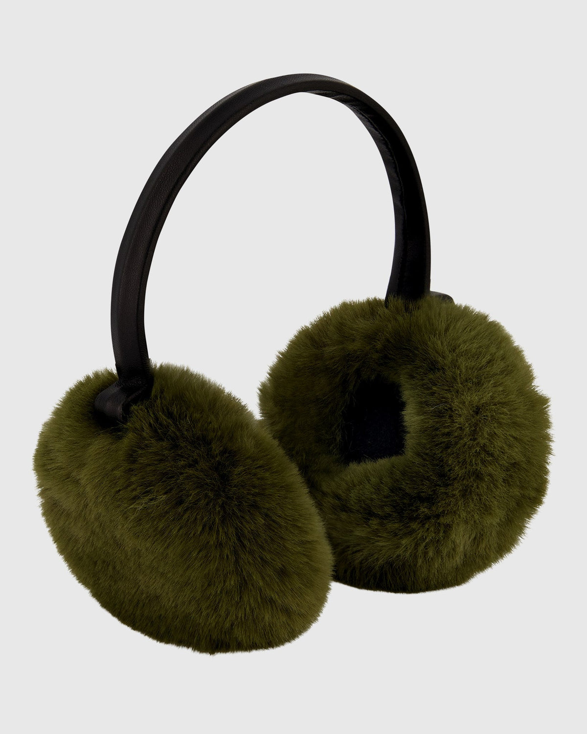 FUR-FREE REX RABBIT (FAUX FUR) EARMUFFS - ARMY GREEN