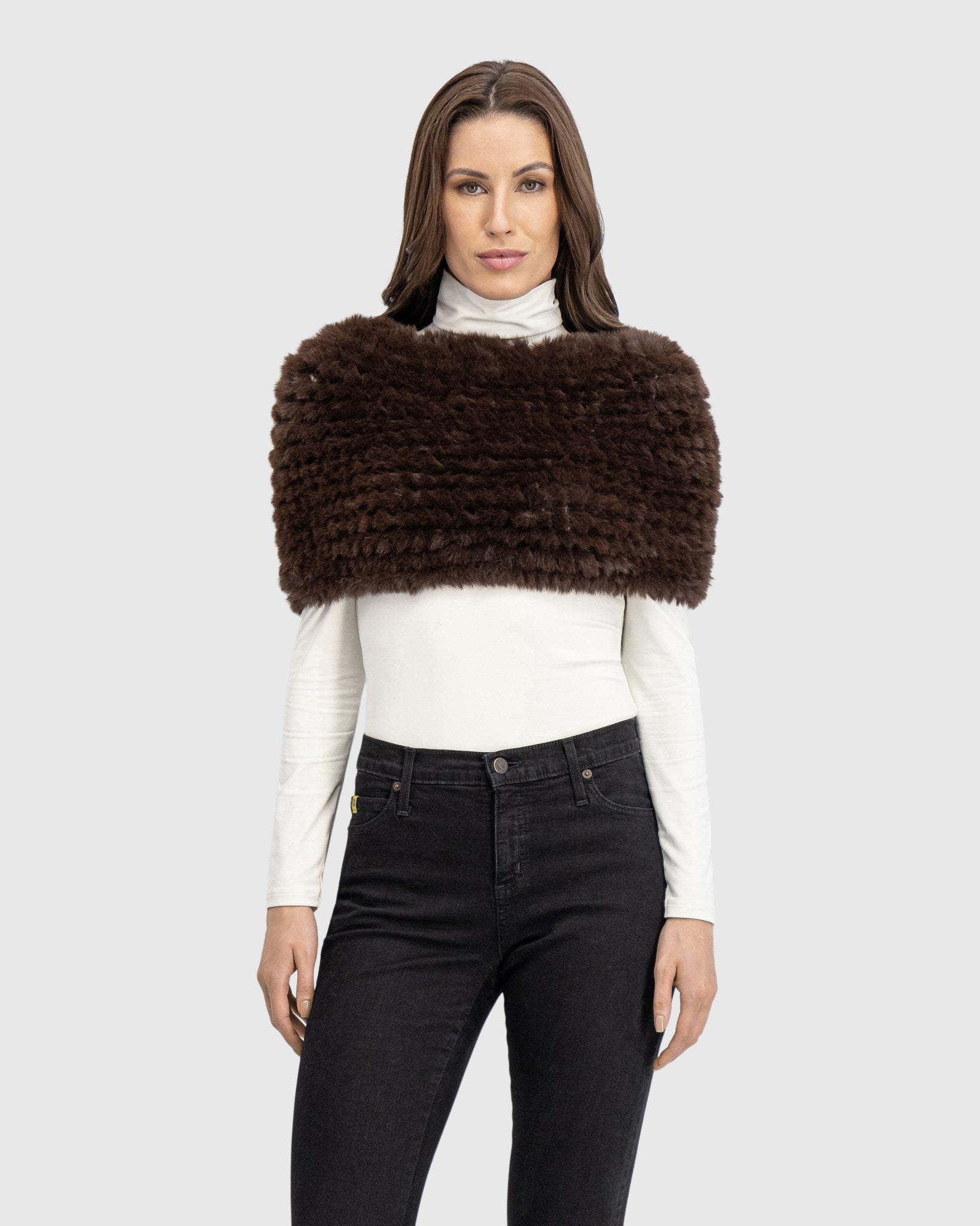 FUR-FREE REX RABBIT (FAUX FUR) KNIT COWL
