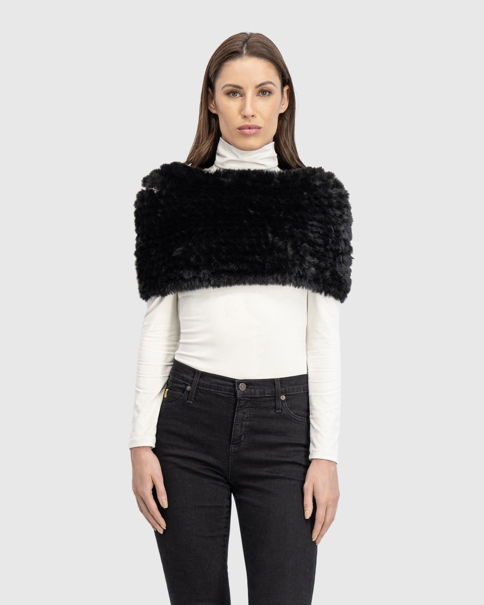 FUR-FREE REX RABBIT (FAUX FUR) KNIT COWL