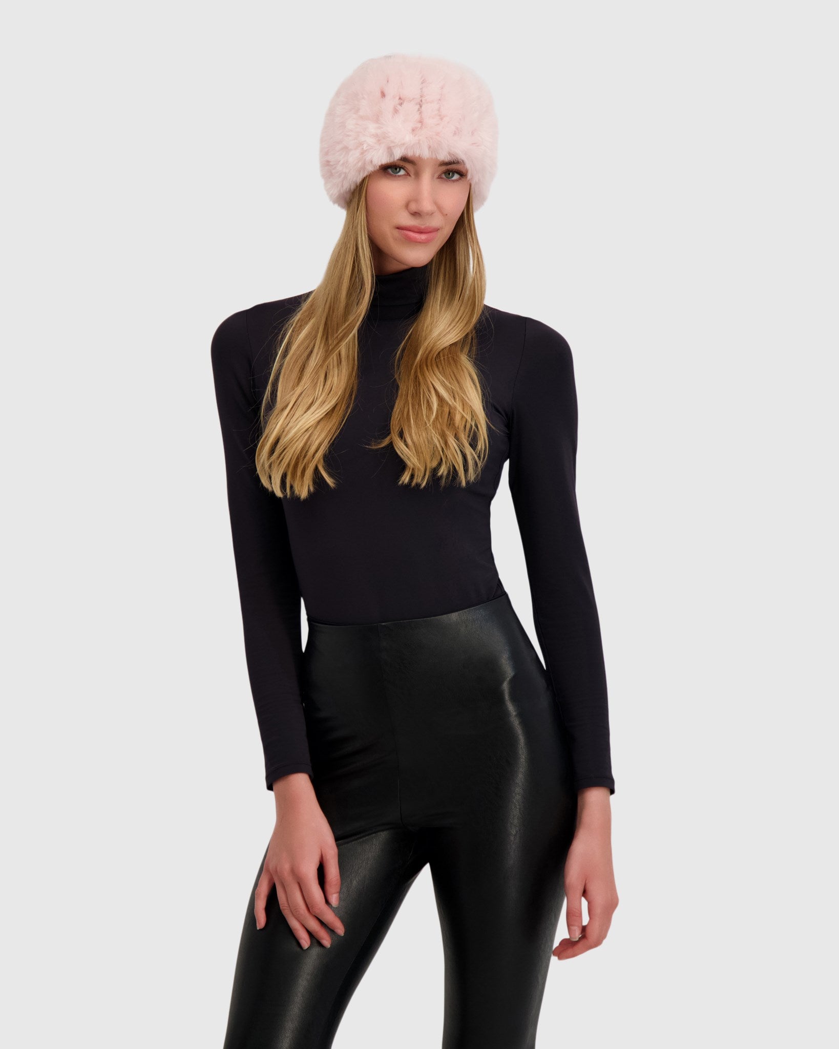 FUR-FREE REX RABBIT (FAUX FUR) KNIT HEADBAND