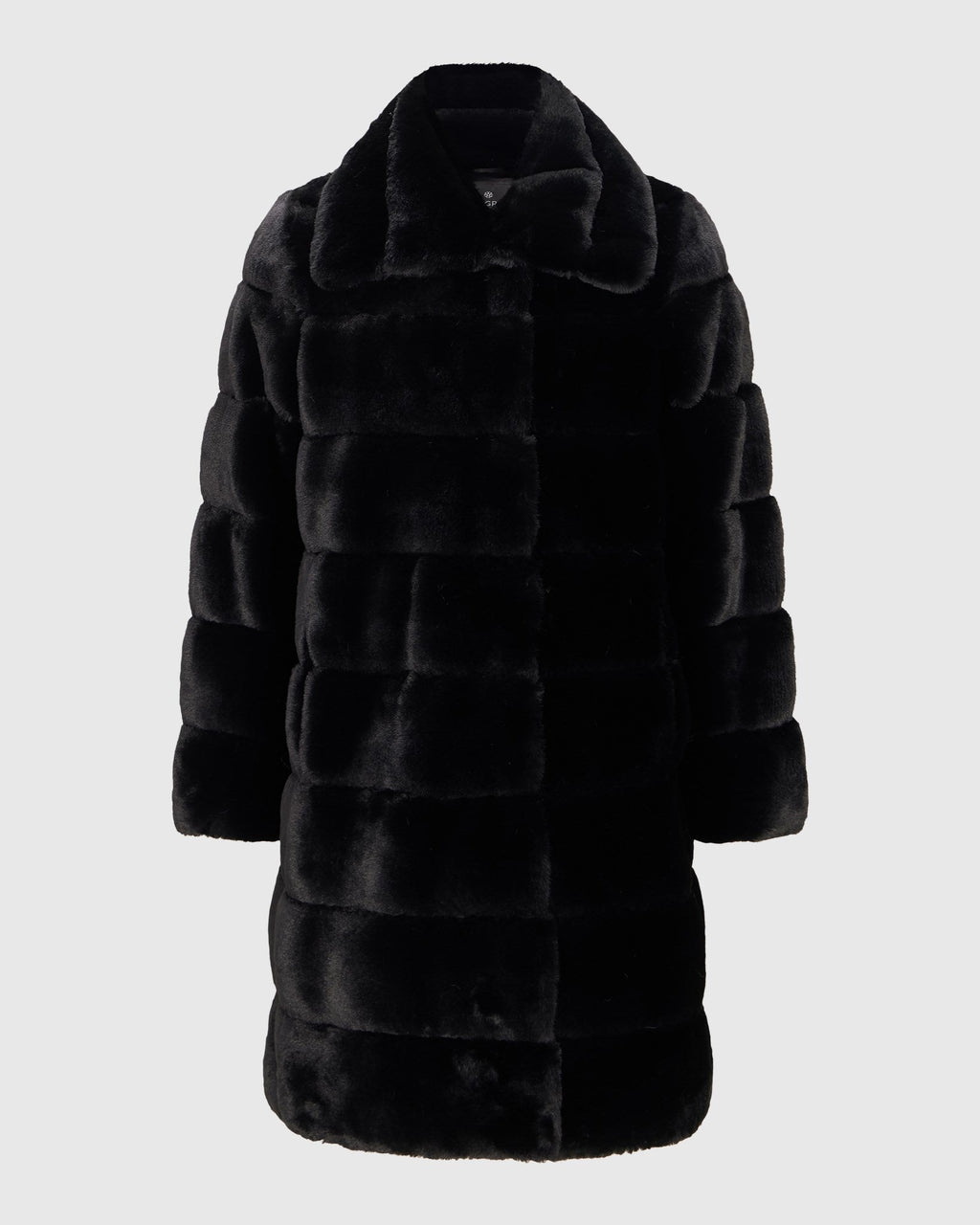 FUR-FREE REX RABBIT (FAUX FUR) SHORT COAT - BLACK