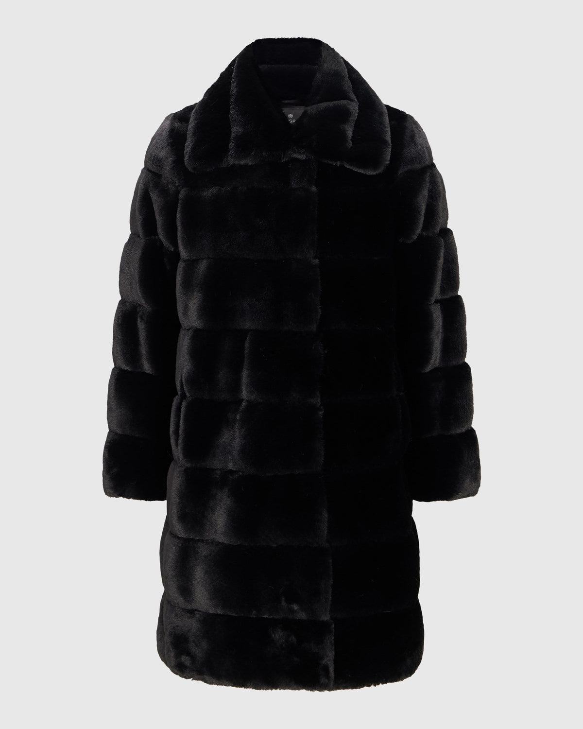 FUR-FREE REX RABBIT (FAUX FUR) SHORT COAT - BLACK
