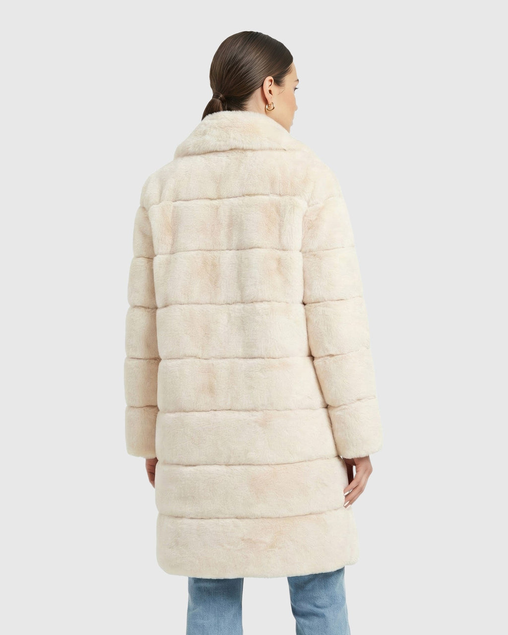 FUR-FREE REX RABBIT (FAUX FUR) SHORT COAT - IVORY