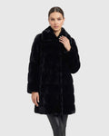 FUR-FREE REX RABBIT (FAUX FUR) SHORT COAT - BLACK