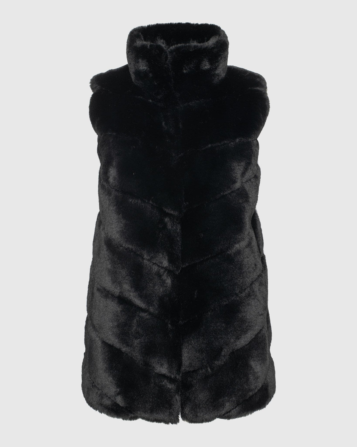 FUR-FREE REX RABBIT (FAUX FUR) VEST - BLACK