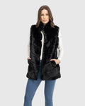 FUR-FREE REX RABBIT (FAUX FUR) VEST - BLACK