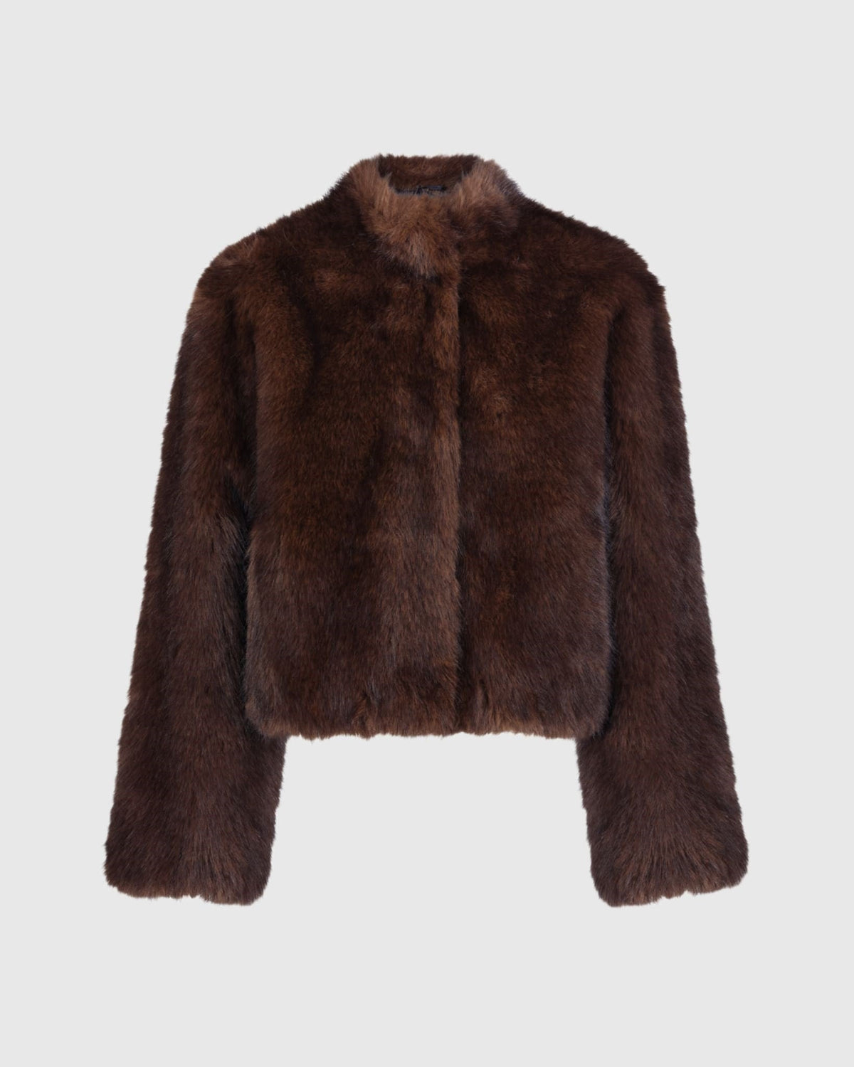 FUR-FREE SABLE (FAUX FUR) JACKET - BROWN