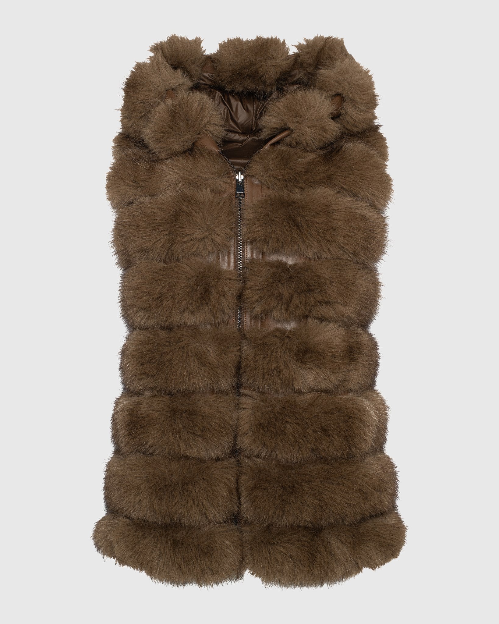 FUR-FREE SABLE (FAUX FUR) REVERSIBLE VEST