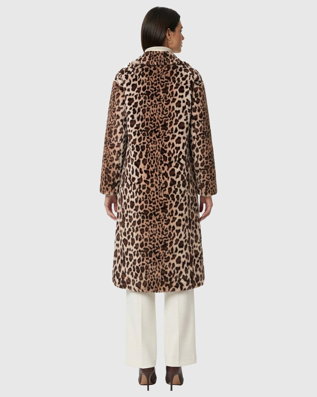 FUR-FREE SHEARED MINK (FAUX FUR) COAT - BROWN LPRD