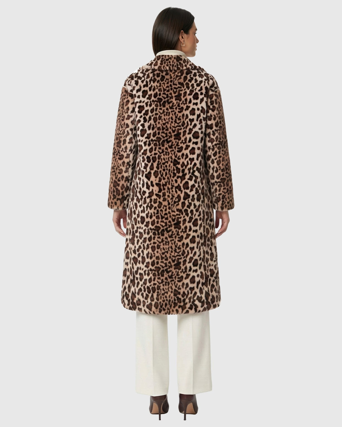 FUR-FREE SHEARED MINK (FAUX FUR) COAT - BROWN LPRD