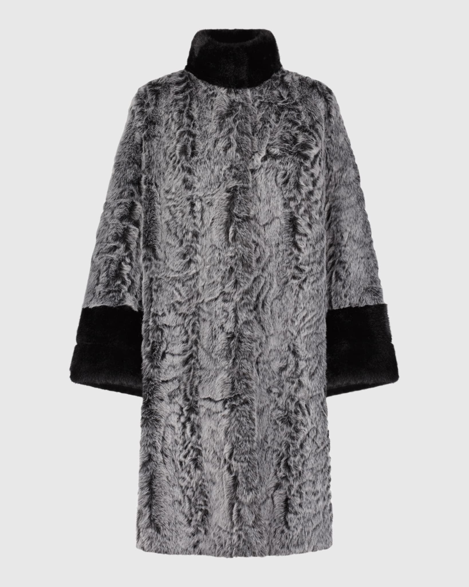 FUR-FREE SHEARLING (FAUX FUR) AND MINK (FAUX FUR) SHORT COAT