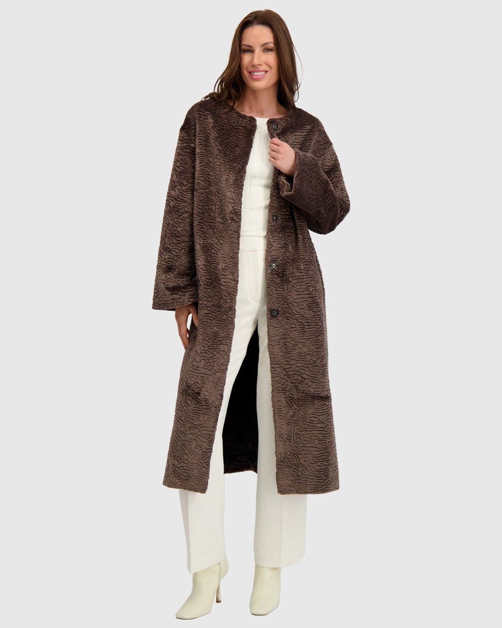 FUR-FREE SHEARLING LAMB (FAUX FUR) COAT